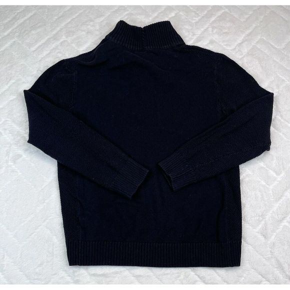 Carbon2Cobalt Men's (L) Black Quarter Button Mock Neck Pullover Knit Sweater - Picture 3 of 6